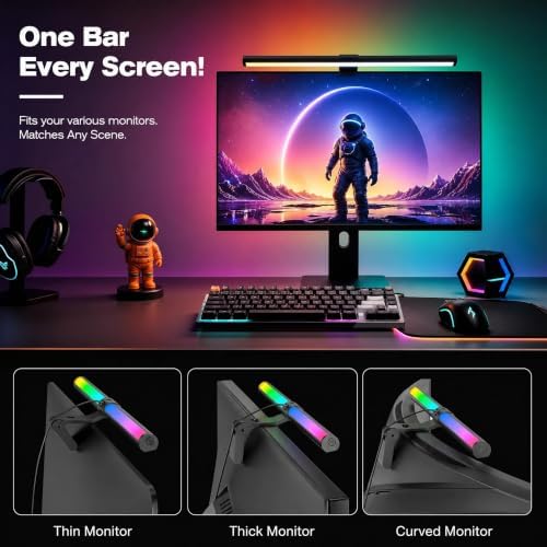 RGB Monitor Light Bar Dual USB Reading Screen Lamp Touch Switch - Image 3