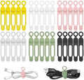 30Pcs Silicone Cord Ties for Electronics 3in Reusable Cable Organizer for Charging Cables, Electrical Cords, Computer Wires USB Data Cables 6Colors by CozyNestMo