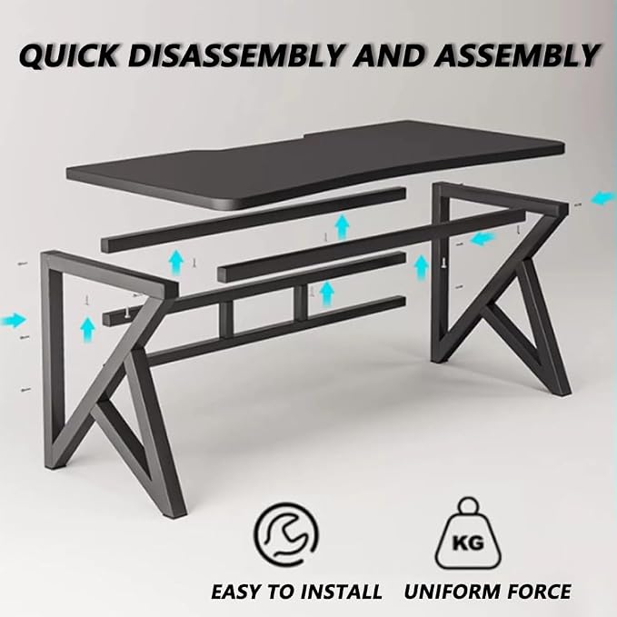 Multi-Functional Gaming Desk with Built-in Monitor Stand, Pegboard Hutch, RGB Lighting, Cable Management, Wireless Charger & Power Outlet, Designed for Gaming Setup Home Office Desk Desk A 120cm - Image 4