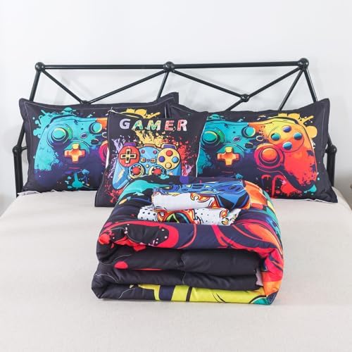 ADASMILE A & S Gaming Comforter Twin for Boys 6 Piece Game Console Bedding - Image 6
