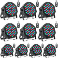 U`King Stage Lights 10 Packs 36LED RGB LED Par Lights, 7 Channel DJ Party Lights with Remote Control & DMX Controller Sound Activated Uplights for Events Birthday Bar Dance Decoration by U%60King