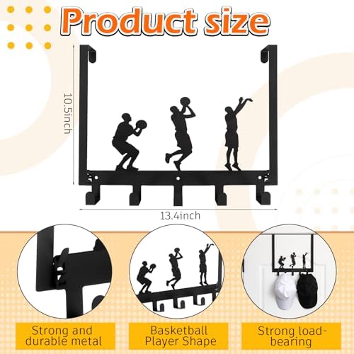 Reallnaive Basketball Room Decor Over The Door Hooks for Sport Lovers Gift - Image 2