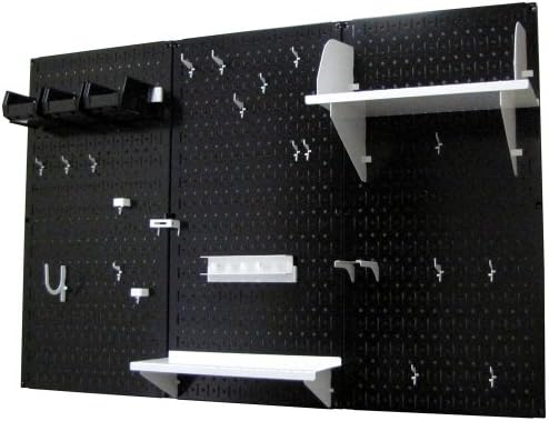 Wall Control Pegboard Organizer 4 ft. Metal Pegboard Standard Tool Storage Kit with Black Toolboard and White Accessories - Image 2