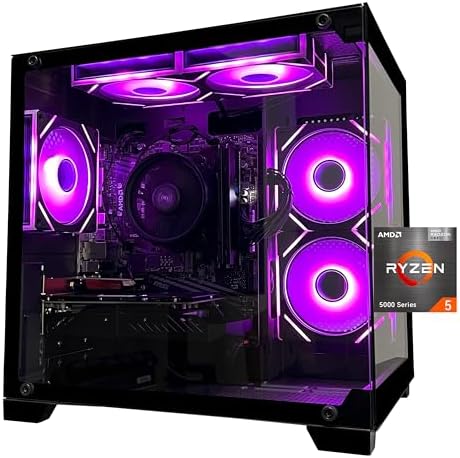 SKYESEV Gaming Desktop Computer PC,AMD Ryzen 5 5600,RTX3050 6GB,32GB DDR4 by Unknown