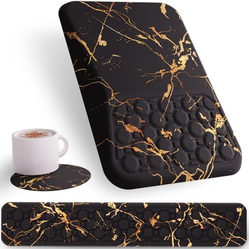 Ospelelf Black Keyboard Wrist Rest Ergonomic Mouse Pad with Wrist Rest, Wrist Rest for Computer Keyboard, by OspelelfOfficeSupplies