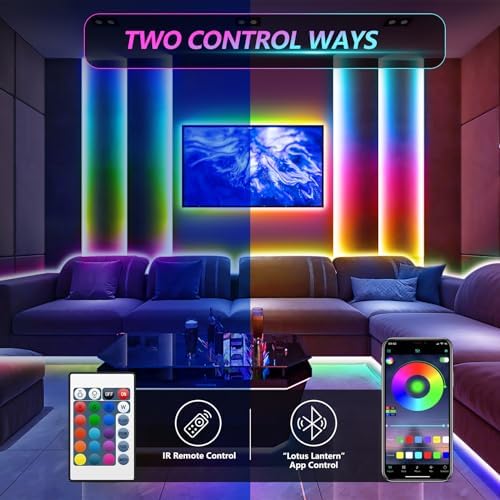 RGB LED Strip Lights 9.8Ft for TV Behind,Remote&App Control,IP65 Waterproof - Image 3