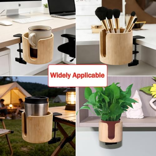 Desk Cup Holder Clamp, Anti-Spill Table Edge Cup Holder Clip for Office Home & PC Gaming Desk Accessories(1 Pack) - Image 6