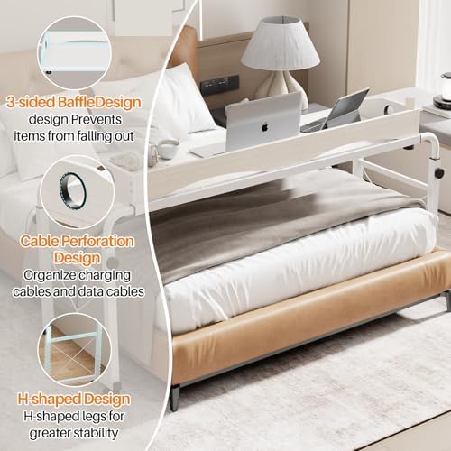 BYMECOST Laptop Desk for Bed, Adjustable Height & Length Laptop Bed Table - Image 4