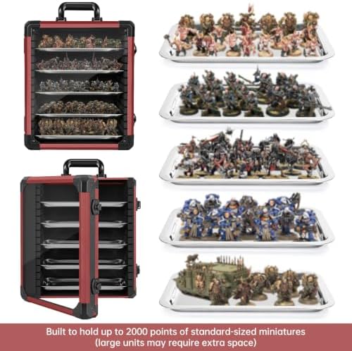 WELIDAY Miniatures Storage Case Miniatures Transport Case Aluminum Alloy Frame with Lock (Large Size) - Image 6