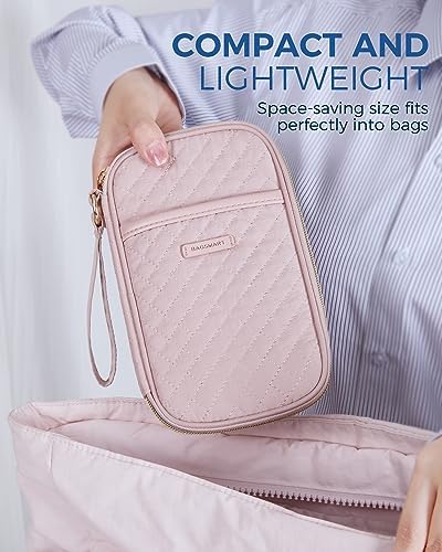 BAGSMART Cord Organizer Travel Cable Organizer Bag Tech Electronic Organizer Travel Case, Travel Essentials for Charger, Cable, Phone, Flash drive, Single Layer - Pink - Image 3