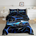 Feelyou Kids Boys Sports Car Comforter Set King Size Blue Race Car Comforter for Kids Teens Room Decor Extreme Sports Bedding Set Cool Speed Car Decor Quilt Set Soft for All Season by Feelyou