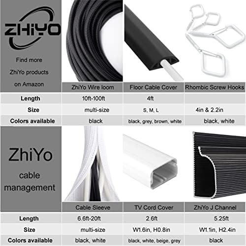 6.6ft - 4/5 inch White Cable Sleeve, Cable Organizer for Desk PC TV Computer, Wire Protector Cable Wrap Cover, Cord Management for Home Office - Image 6