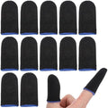 12 Pack Gaming Finger Sleeves Anti Sweat Game Controller Thumb Sleeve Gaming Sweatproof Breathable Finger Covers Touchscreen for Mobile Phone Tablet Devices Gamer Stabilizer Black by Bremorou