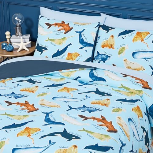 Boys Full Size Bedding Set -7 Pieces Ocean Bedding Full Size Comforter Sets - Image 4