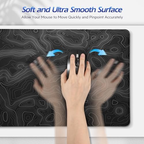 Gimars 4 in 1 Mouse Pad and Keyboard Wrist Rest Set, Large Mouse Pad with Memory Foam Wrist Support Pad for Desk with Coaster, Easy Typing Pain Relief, Gaming Office Home 31.5x12 in, Topographic Map - Image 7