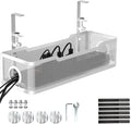 Under Desk Cable Management Tray, No Drill Cable Organizer for Desk, Metal Wire Management Basket with Clamp Mount, Cord Organizer Holder for Standing Desk, Home Office and Gaming Setup by FeeOlsa