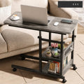 Rolling C Shaped End Table with Charging Station for Couch, Height Adjust by Armocity