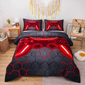 NTBED Game Console Comforter Set for Boys Girls Kids 3D Gaming Geometric Lightweight Microfiber Bedding Sets (Red, Queen 5Pcs) by NTBED