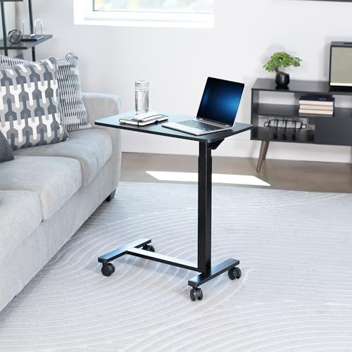 VIVO Black Mobile 28 x 16 inch Over Couch Laptop Table, CART-V28L - Image 2