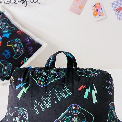 NTBED Video Game Controller Printed Reading Pillow Bed Wedge Backrest with Arms, Couch TV Relax Bed Rest Pillow Back Support Cushion for Kids Teens Boys Girls,Multi Game - Image 4