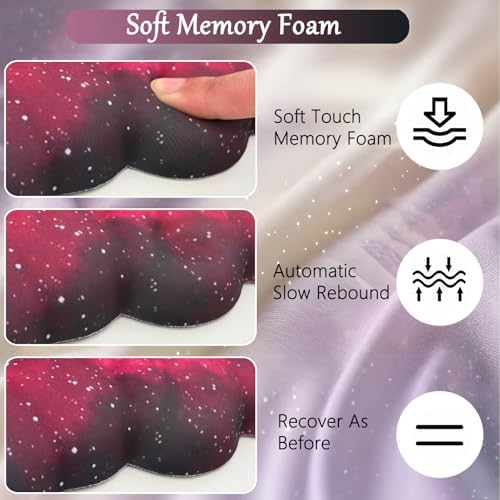 Cloud Mouse Pad Keyboard Wrist Rest for Mouse 4PCS Extended Galaxy Large Desk Mat Pad Set Memory Foam Non-Slip Cute Ergonomic Gaming Space Mouse Wrist Support for Computer Home Office Pink Black - Image 6