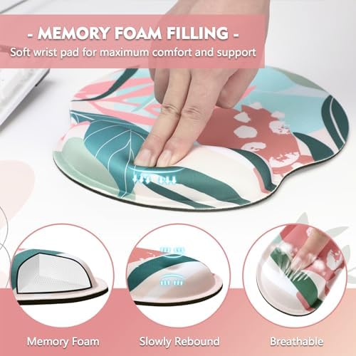 Mouse Pad and Keyboard Wrist Rest - Colorful Wrist Rest for Computer, Ergonomic Mouse Pad & Keyboard Pad, Memory Foam Wrist Support for Comfy Typing - Image 3