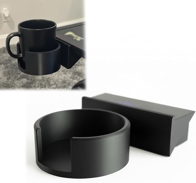 Coffee Holder for Secretlab Magnus Magnetic Mug Desk,Desk Cup Holder with Strong Magnetic Mount,Adjustable Placement,Fits Mugs and Bottles (Black) by Unknown