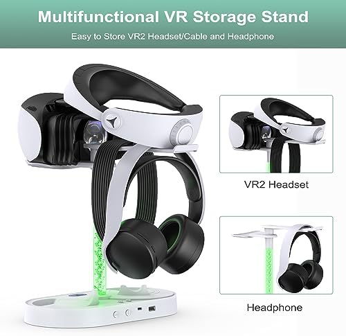 FASTSNAIL RGB Charging Stand & Storage Station for PlayStation VR2 - White - Image 6