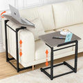 Tv Tray Table, 8-Level Adjustable Height Couch Side Table，90° Tilt Angle Adjustments C-Shaped End Table, with Phone & Tablet Slot Computer Desk for Sofa, Bed, Chair, Living Room（Lvory Gray） by Dataroad+Selead