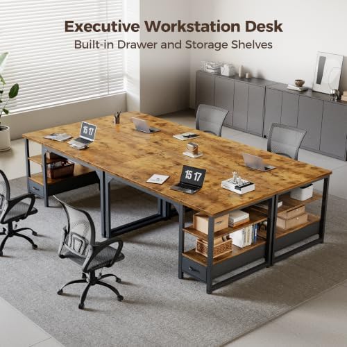 Mericonia 48" Reversible Computer Desk with Drawer, 1" Thick Office Desk - Image 7