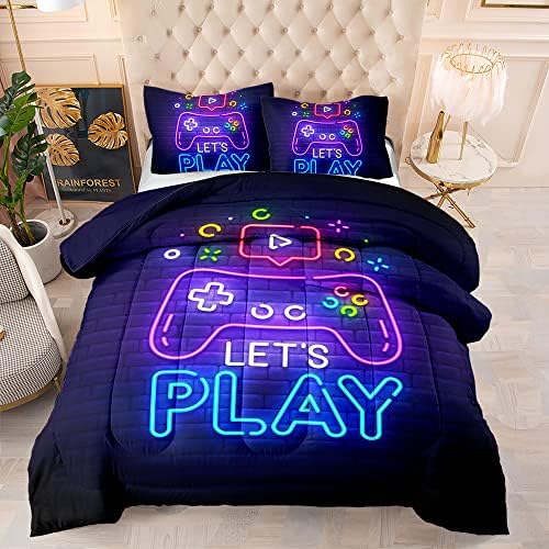 Gaming Bedding Sets for Boys,Twin Comforter Set for Boys,Gaming Comforter Set for Boy,Kids Bedding Twin with 2 Pillowcases,Microfiber Boy Bed Set,All Season Use - Image 2