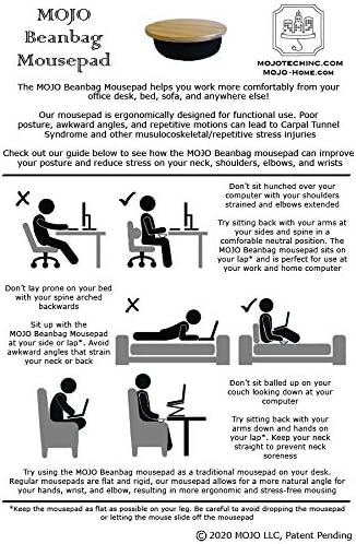 MOJO Beanbag Ergonomic Mousepad - Comfortable Mouse Pad for Sofa, Bed, Lap, Couch, and Anywhere Else (Bamboo Wood) - Image 2