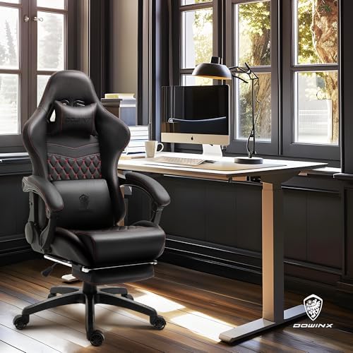 Dowinx Gaming Chair Big and Tall, Ergonomic PC Gaming Chair with Footrest & Massage, Racing Style Reclining Computer Chair for Adults, 400LBS Capacity - Heavy Duty Gamer Chair (Black) - Image 2