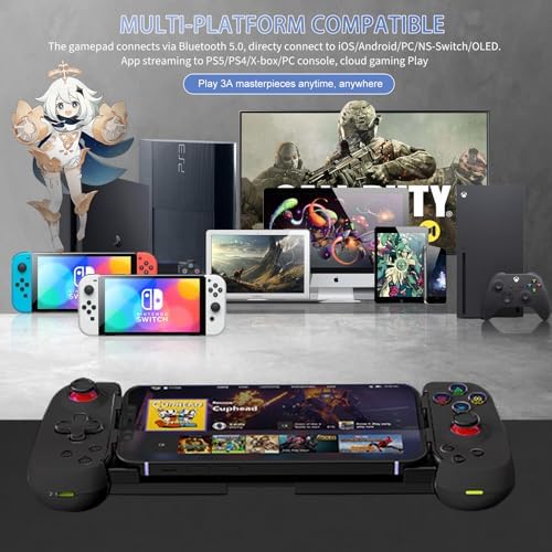Koiiko Wireless Controller for iPhone 17/Android/PC/iPad/Tablet/Appl Arcade MFi Games/Switch, Support Streaming on PS/Xbox/PC Console, Cloud Gaming Gamepad Joystick - Turbo/Dual Motors Black - Image 2