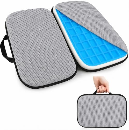 Sojoy 3 in 1 Foldable Gel Seat Cushion Featured with Memory Foam Breathable Seat Cushion for Pressure Relief (Size: 18.5“ x 15" x 2"，Gray Mesh) by Sojoy