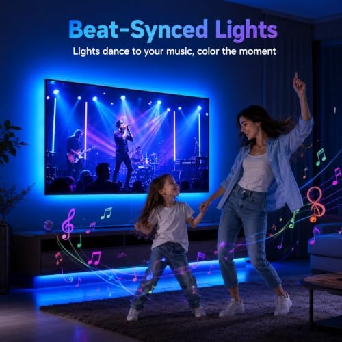 MORIACC 18ft TV LED Backlight for 45-75 Inch TVs, RGB LED Lights for TV with Music Sync, Bluetooth APP & Remote Control, USB Powered Ambient Lighting for Gaming, Movies, Bedroom & Home Theater - Image 4