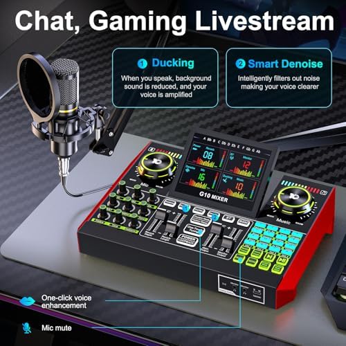 tenlamp G10 Creator Audio Mixer Bundle with Microphone for Streaming - Image 5