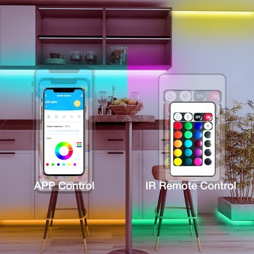 DAYBETTER Smart RGB Led Strip Lights, 50ft Led Lights for Bedroom with App Control, Multicolor Changing Led Light Strips Apply for Home Decor, Living Room, Kitchen, Home Party Decoration - Image 3