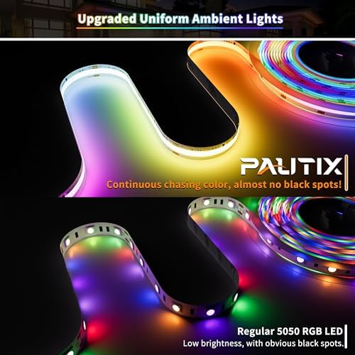 PAUTIX IP65 Waterproof RGB Smart IC COB LED Strip Light Addressable 32.8ft/10m,24V Color Flowing Strip Light Multicolor Flexible Tape Light for TV,Room,Party DIY Decoration(Without Controller&Adapter) - Image 3