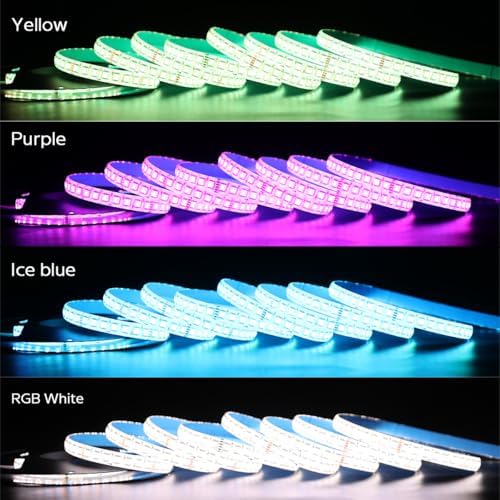 IP65 Waterproof RGBCCT LED Strip, 24V 5m 16.4ft 5050 560 LEDs 12mm Width Flex Cut to Length Dimmable RGBWW LED Strip Light for Damp Environment (IP65 Splashproof 12mm Width) - Image 5