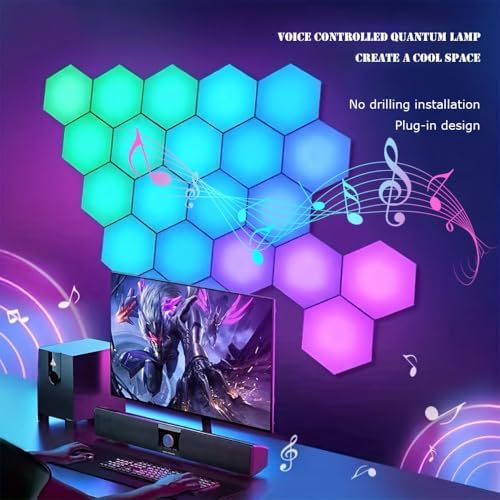 Vcwtty Music Sync Hexagon Light Panels, 13 Colors, 10 Pack - Image 6