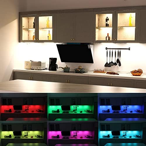 Under Cabinet LED Lighting Kit. RGB Color & Bright Warm White Light. - Image 2