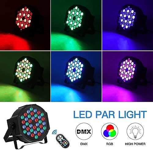 U`King Stage Lights, 36 RGB LED Par Lights, DJ Light Stage Lighting Indoor for Christmas Halloween Music Party Disco Wedding, DMX Control Sound Activated Party Light, 20 Packs - Image 2