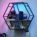 MAHANCRIS Gaming Floating Shelf with LED Lights and 4 Hooks by MAHANCRIS