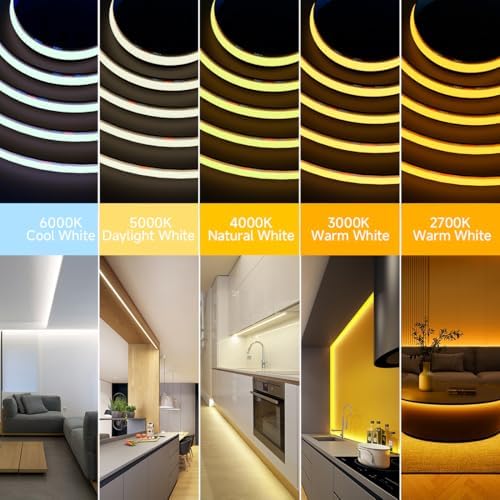 BTF-LIGHTING UL Listed FCOB COB LED Strip Light Cool White 6000K - Image 5