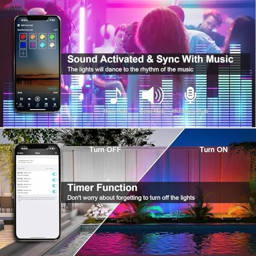 2 Pack 50W 2.4G Remote Control RGB Wall Washer Light with Remote Control & APP Control, for Birthday Party, Garden Lighting, Wall Display, Hotel, Building, Commercial Lighting - Image 4