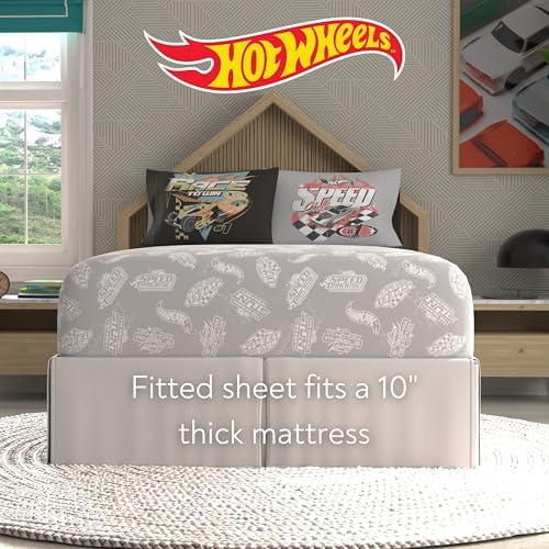 Hot Wheels Kids Bedding Super Soft Comforter and Sheet Set with Sham, 7 Piece Queen Size, (Officially Licensed Product) By Franco - Image 5