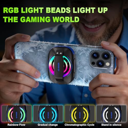 Cell Phone Cooler for Gaming, Magnetic Portable Radiator with RGB Lights, 3000mAh Rechargeable Battery, Compatible with iPhone, iPad, Android - Image 6