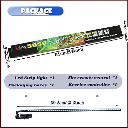 YSY 1set 23.3 inch RGB Knight Rider lights 48 5050 SMD Scanning Knight Rider Light Bar Strip W/Remote Control Turn Signal Third Brake Light M (RGB) - Image 6