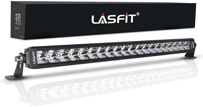 LASFIT 22 inch LED Light Bar, Slim Single Row, Spot Flood Combo Beam, IP67 Waterproof Front Bumper Grille Bar for 4Runner Tacoma Tundra Crosstrek GX LX UTV SxS Marine Boat by LASFIT